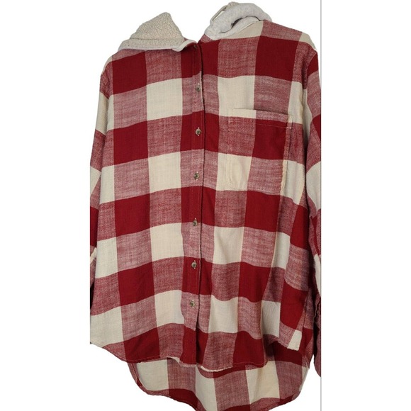 American Eagle Button up with Hoodie Flannel size Large - Picture 3 of 6